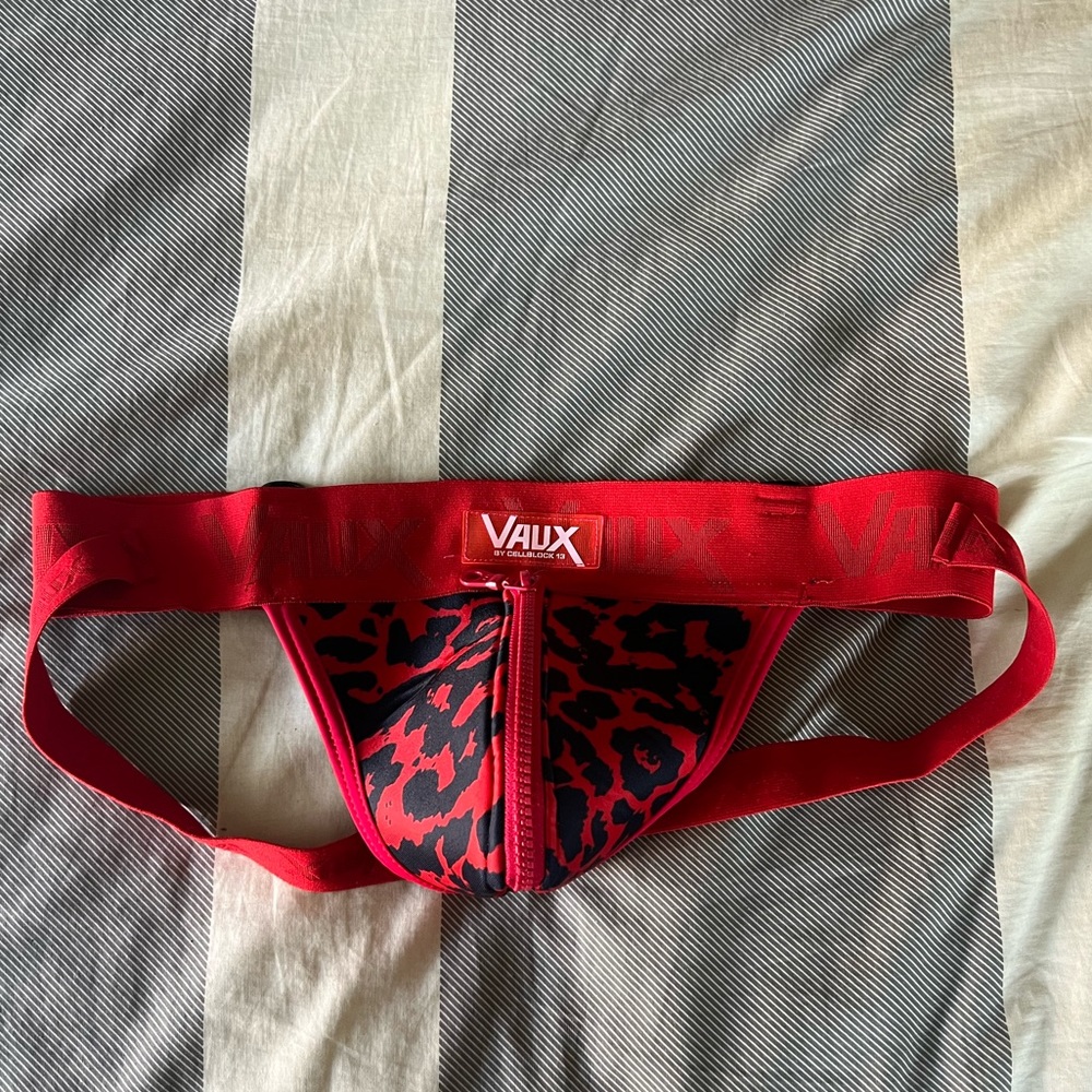 Red leopard jockstrap